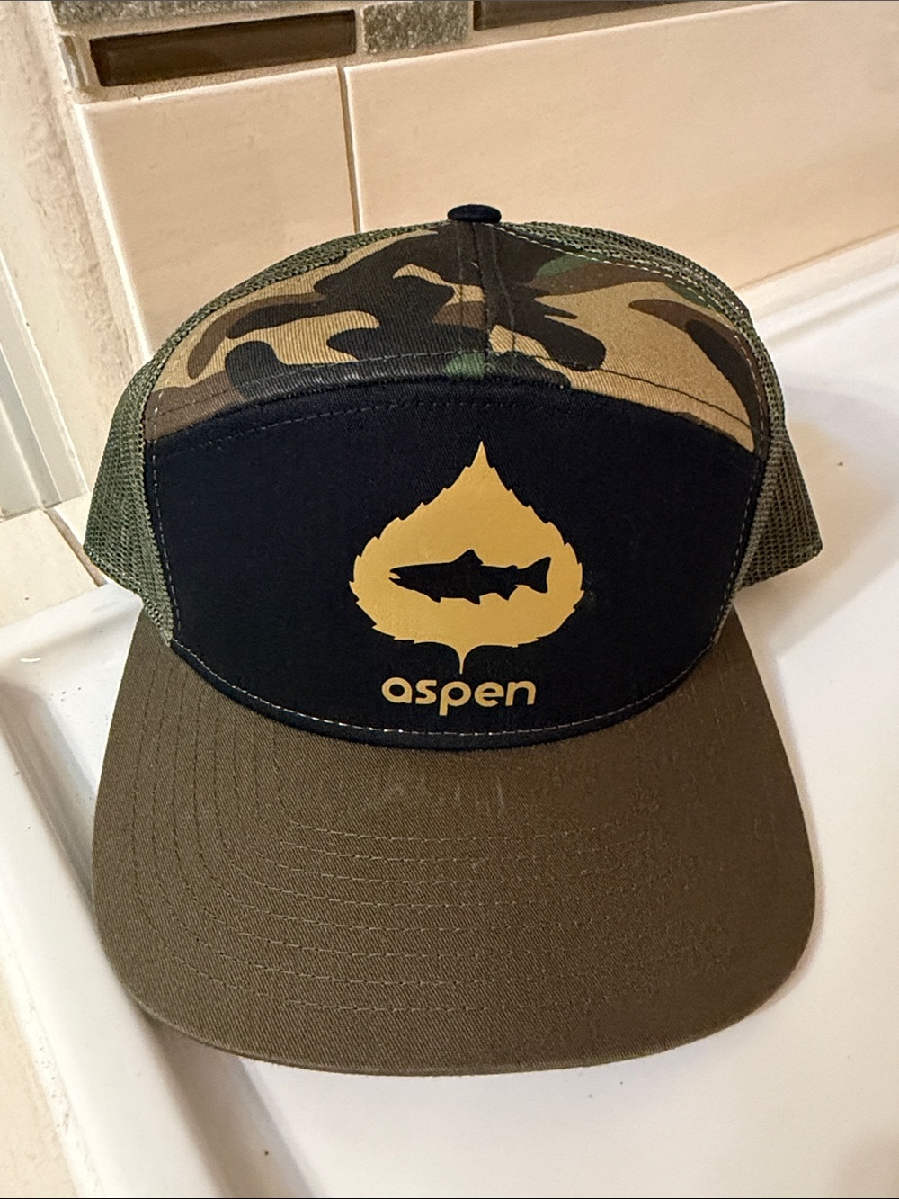 Aspen Camo Green Trucker Hat